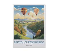 Funny Metal Tin Sign Wall Decor，Bristol Clifton Bridge England ， Tree，Tin Sign for Office/Home/Classroom Bathroom Decor Gifts Best Farmhouse Decor Gift Ideas for Friends(15x30cm）6x12 inch-DU50