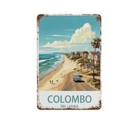 Funny Metal Tin Sign Wall Decor，Colombo Sri Lanka，Coast，Tin Sign for Office/Home/Classroom Bathroom Decor Gifts Best Farmhouse Decor Gift Ideas for Friends-yV136（8x12Inch）