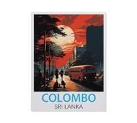 Funny Metal Tin Sign Wall Decor，Colombo Sri Lanka Vintage Travel Posters，Tin Sign for Office/Home/Classroom Bathroom Decor Gifts Best Farmhouse Decor Gift Ideas for Friends(15x30cm）6x12 inch-BY41