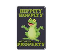 Funny Metal Tin Signs Frog Room Decor Hippity Hoppity Get Off My Property Sign No Tresspassing Private Property Signs Home Bar Kitchen Coffee Man Cave Garage Wall Decor Art Tin Sign 8x12 Inch