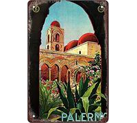 Funny Metal Tin Signs Palermo Sicily Church of San Cataldo Vintage Bar Club Cave Home Kitchen Rustic Travel Metal Signs Wall Art Decor15*30cm