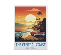 Funny Metal Tin Signs，The Central Coast California，Bar Club Cave Home Kitchen Rustic Travel Metal Signs Wall Art Decor(30x40cm）12x16 inch-CL49