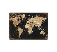 Funny Metal Tin Signs,World map,Bar Club Cave Home Kitchen Rustic Travel Metal Signs Wall Art Decor-15 x 30 cm (6 x12 inch)B-23