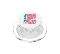 Funny Meteorologist Dancing Through The Lightning Strikes PopSockets PopGrip for MagSafe