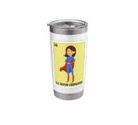 Funny Mexican Design for Chingonas - La Super Chingona Stainless Steel Insulated Tumbler