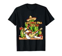 Funny Mexican Mariachi Cat Playing Guitar Quiero UNA Siesta T-Shirt