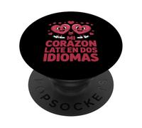 Funny Mi Corazon Late En Dos Idiomas Bilingual PopSockets Adhesive PopGrip