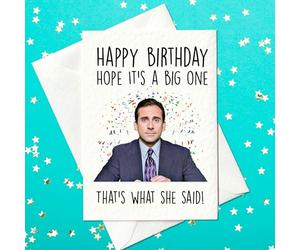 Funny Michael Scott Inspired Birthday Card - Hope It’s a Big One - Comedy Office Humour Greeting - Handmade Card with Envelope - Blank Inside, UK Made, Eco-Friendly Packaging
