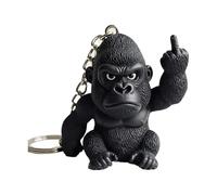 Funny Middle Finger Animal Keychain, middle finger pendant keychain,3D animal keychain, suitable for men and women (Chimpanzees)