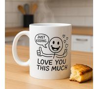Funny Middle Finger Coffee Mug - 11oz Baking-on Ceramic Cup | Office Pranks Humor Double-Sided Design Mug for Zoom Meeting | Stress Relief Gift for Couples, Work Besties, Coworkers, Home Decor