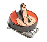 Funny Middle Finger Design Golf Hat Clip and Ball Marker for a Lighthearted Game (Orange)