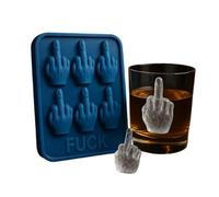 Funny Middle Finger Ice Cube Mold, Fuck Ice Mold, Reusable Silicone Ice Cube Mold Bpa Free Funny Ice Cube Shapes for Making Whiskey Cocktail Party Drinks A Must-Have for Bar Kitchens (Blue)