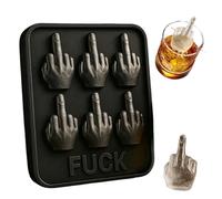 Funny Middle Finger Ice Cube Mold, Novelty Middle Finger Ice Cube Tray, Reusable Silicone Ice Mold for Making Whiskey Cocktail Party Drinks A Must-Have for Bar Kitchens, Easy-Release (Black)