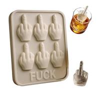 Funny Middle Finger Ice Cube Mold, Novelty Middle Finger Ice Cube Tray, Reusable Silicone Ice Mold for Making Whiskey Cocktail Party Drinks A Must-Have for Bar Kitchens, Easy-Release (White)