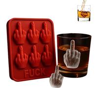 Funny Middle Finger Ice Mold, Reusable Silicone Ice Cube Tray, Funny Gifts, Middle Finger Ice Cube Mold Fun for Whiskey, Cocktails, Party, Gag Gift (Red)