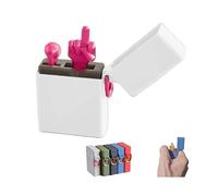 Funny Middle Finger Lighter, 3d Printed Middle Finger, Surprise Pop-Up Middle Finger In A Box, Middle Finger Gifts, Gag Gifts Funny Adult (White)