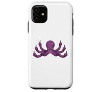 Funny Middle Finger Octopus Meme Adult Humor Graphic Case for iPhone 11