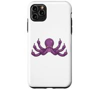 Funny Middle Finger Octopus Meme Adult Humor Graphic Case for iPhone 11 Pro Max