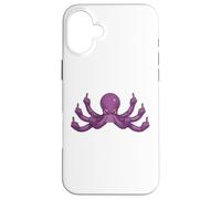 Funny Middle Finger Octopus Meme Adult Humor Graphic Case for iPhone 16 Plus