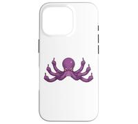 Funny Middle Finger Octopus Meme Adult Humor Graphic Case for iPhone 16 Pro