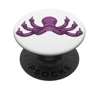 Funny Middle Finger Octopus Meme Adult Humor Graphic PopSockets Adhesive PopGrip