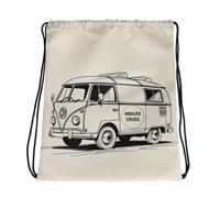 Funny Midlife Crisis Campervan Drawstring Bag - Novelty Gym Backpack - Gift for Men or Women, Birthday or Retirement Present