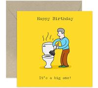 Funny Milestone Birthday Card for Him or Her - 'It’s a Big One!' Toilet Humour Bold Design - Great for 30th 40th 50th 60th - Blank Inside with Envelope