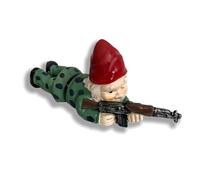 Funny Military Garden Gnomes with Guns,Outdoor Statues -Weather-Resistant Lawn/Yard/Desktop Decor,Christmas, Garden Statues,Small Garden Ornaments,Garden Decorations Outdoor(GREEN)