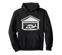 Funny Military Helicopter in a Garage Design Pullover Hoodie