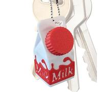 Funny Milk Carton Keychain, Novelty Pill Storage, 4.5cm Container Charm Cute Lactose Intolerant Key Ring Accessory Decorative Organizer Travel Hanging Pendant for Men Women Bags Wallets