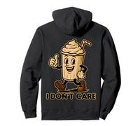 Funny Milkshake - I Don’t Care Retro Cartoon Beverage Humor Pullover Hoodie