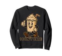 Funny Milkshake - I Don’t Care Retro Cartoon Beverage Humor Sweatshirt