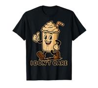 Funny Milkshake - I Don’t Care Retro Cartoon Beverage Humor T-Shirt