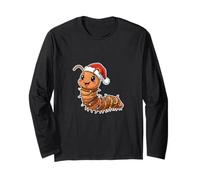 Funny Millipede Christmas Cute Bug with Santa Hat Insect Long Sleeve T-Shirt