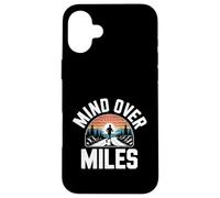 Funny Mind Over Miles Saying Runner Motivation Case for iPhone 16 Plus