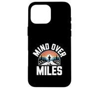 Funny Mind Over Miles Saying Runner Motivation Case for iPhone 16 Pro Max