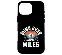 Funny Mind Over Miles Saying Runner Motivation Case for iPhone 16 Pro Max