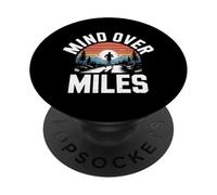 Funny Mind Over Miles Saying Runner Motivation PopSockets Adhesive PopGrip