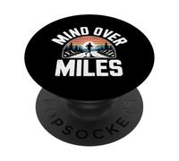 Funny Mind Over Miles Saying Runner Motivation PopSockets Adhesive PopGrip