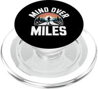 Funny Mind Over Miles Saying Runner Motivation PopSockets PopGrip for MagSafe