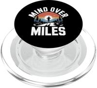 Funny Mind Over Miles Saying Runner Motivation PopSockets PopGrip for MagSafe
