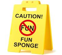Funny Mini Caution Fun Sponge Desk Sign - Yellow Office Desk Decor Gifts for Coworker HR Teacher Rule Enforcer Admin Assistant Boss Manager Bosses Day Gift, Cubicle Decor Christmas White Elephant Gift