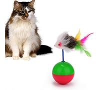 Funny Mini Mouse Tumbler Reusable Plastic Ball Pet Kitten Cat Playing Training Gift Random Color Practical treatment