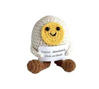 Funny Mini Positive Egg-Cellent,Cute Crochet Doll with Positive Card,Crocheted Emotional Egg with Support Card,Soft Wool Knitting Toy Decoration Encouragement Support for Birthday Gifts Room Decor