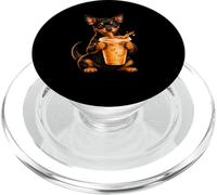 Funny Miniature Pinscher Dog Iced Coffee Lover Min Pin PopSockets PopGrip for MagSafe
