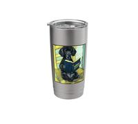 Funny Miniature Poodle Dog Reading Human Manipulation Book Stainless Steel Insulated Tumbler