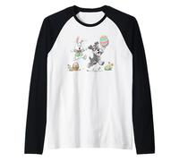 Funny Miniature Schnauzer Bunny Easter Egg Kids Mens Womens Raglan Baseball Tee