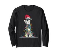 Funny Miniature Schnauzer Christmas Graphics Dog Lights Long Sleeve T-Shirt