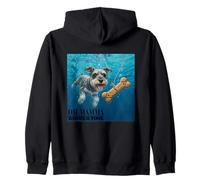 Funny Miniature Schnauzer Swimming Underwater Zip Hoodie