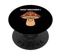 Funny minimalist mushroom simple holy shiitake PopSockets Adhesive PopGrip